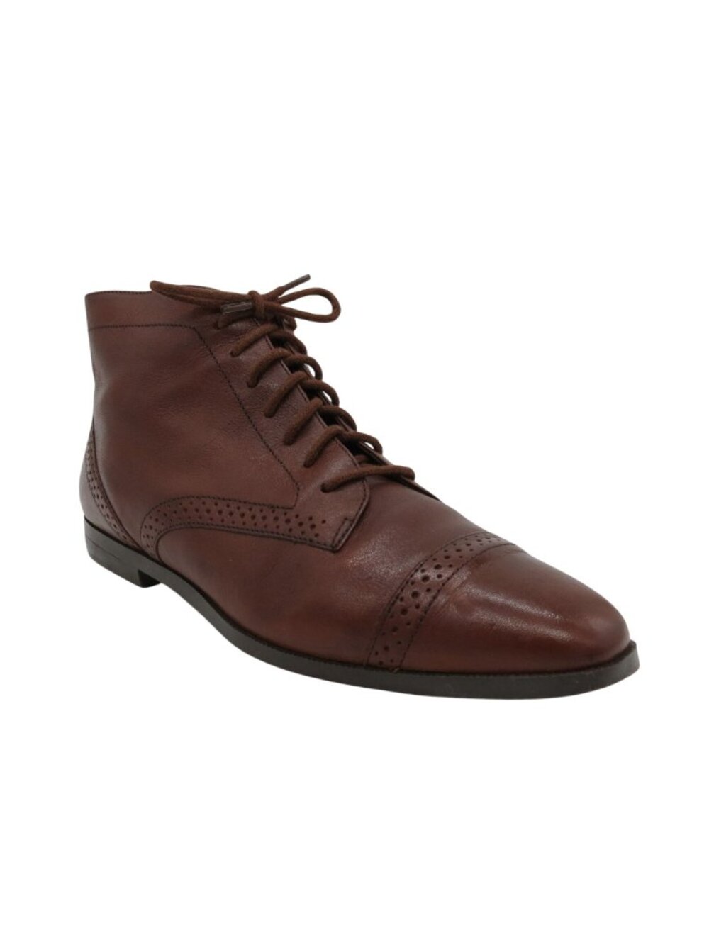 Vintage NATURALIZER Women's Brown Leather Lace-up Brogue Ankle Boots 7 1/2W